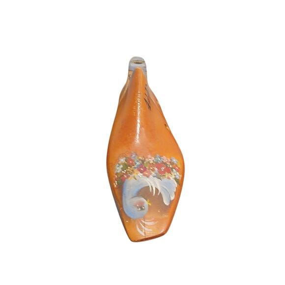 Shoe Form Wood Floral Painted Eclectic Home Decor Dove Art - Picture 2 of 11